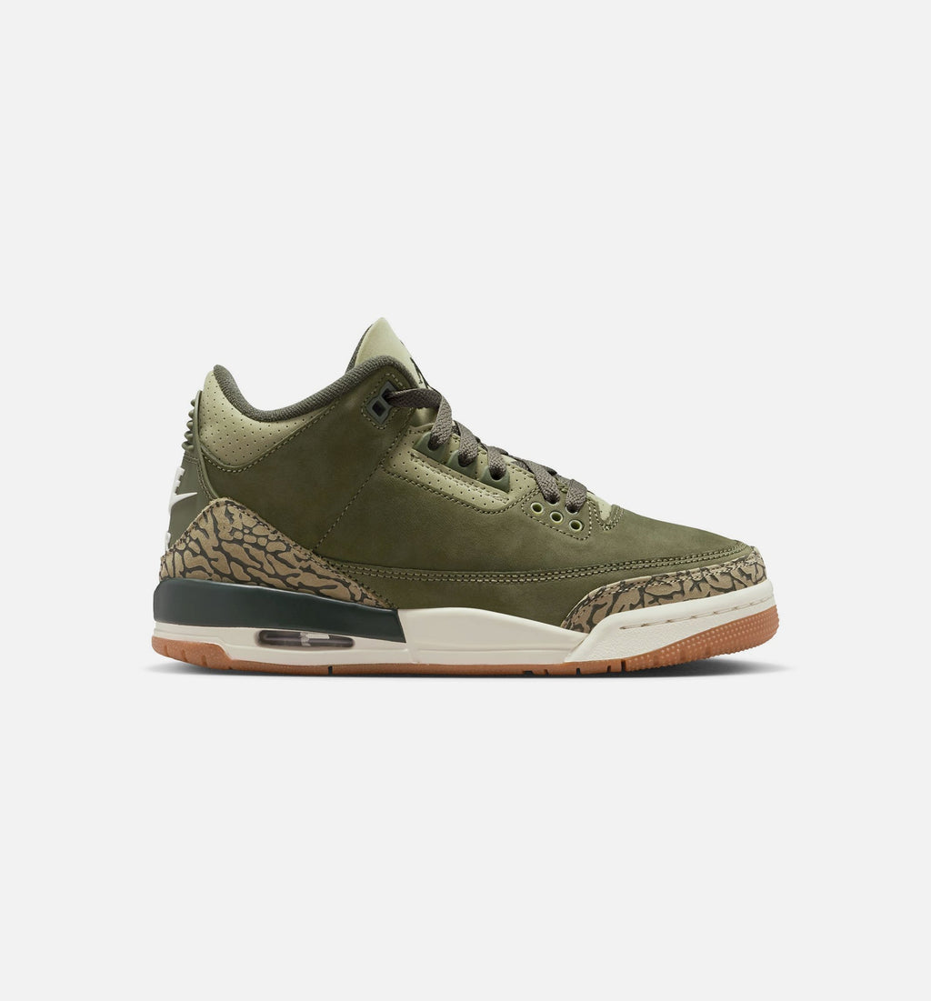 Air Jordan 3 Retro Medium Olive Grade School Sneakers - Medium Olive / Sequoia / Neutral Olive / Sail
